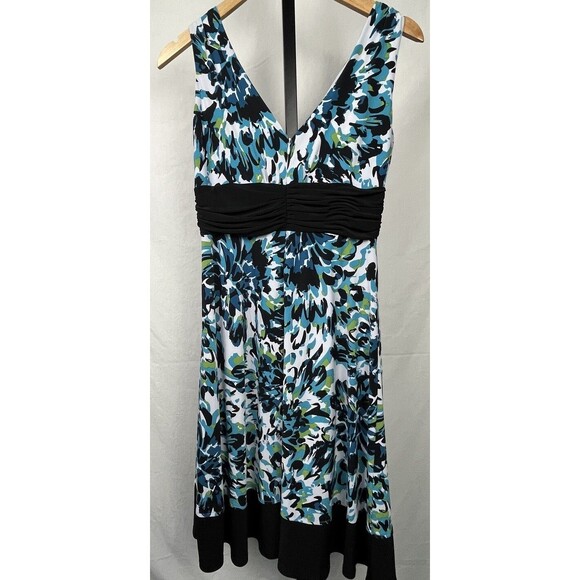 Jones New York Dress Sleeveless Knee Length V Neck Back Stretch 12 Twee Romantic - Picture 2 of 5